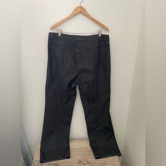 Escada Women’s Wide Leg Straight Dark Wash Jeans Size 46 Us 16 - Picture 1 of 11